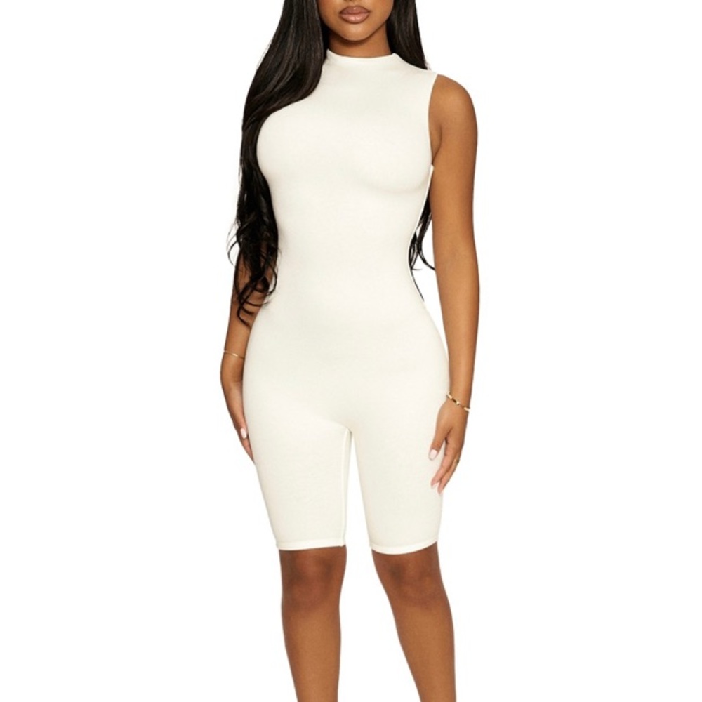 Naked wardrobe sleeveless romper jumpsuit